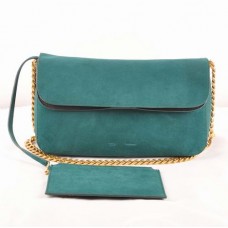 Borsa a tracolla Celine Gourmette in pelle scamosciata verde 3078 Borsa a tracolla Celine Gourmette in pelle scamosciata verde 3078