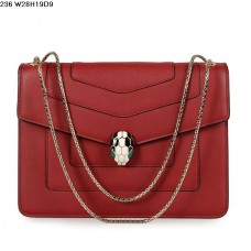 Borsa Bvlgari Serpenti GM in pelle di vitello rossa