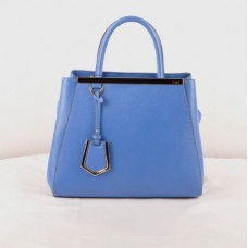 Borsa piccola Fendi 2jours in pelle con venature blu