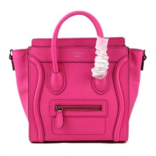 Borsa Celine Small Luggage Tote in pelle rosa neon Borsa Celine Small Luggage Tote in pelle rosa neon