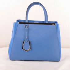 Borsa media Fendi 2jours Blue Cross Veins/Ferrari in pelle
