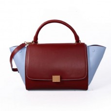 Borsa Celine Large Trapeze in pelle, colore rosso ghiaccio e blu Borsa Celine Large Trapeze in pelle, colore rosso ghiaccio e blu