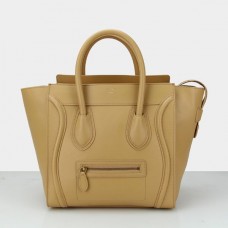 Borsa tote grande Celine in pelle color albicocca