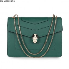 Borsa Bvlgari Serpenti GM in pelle di vitello verde