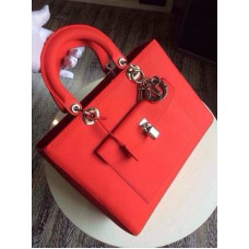 Replica della borsa Dior Lady Default in pelle di agnello rossa