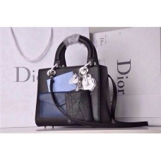 Replica borsa Dior Lady in vera pelle nera