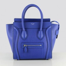 Borsa tote Celine Medium Luggage blu neon