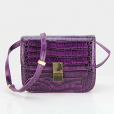 Borsa Celine Classic Box Croco Flap, viola Borsa Celine Classic Box Croco Flap, viola