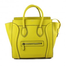 Borsa a mano Celine Large Luggage Tote giallo neon