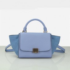 Borsa Celine Small Trapeze in camoscio azzurro ghiaccio Borsa Celine Small Trapeze in camoscio azzurro ghiaccio