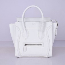 Borsa a mano Celine Medium Luggage Tote bianca, 26 cm