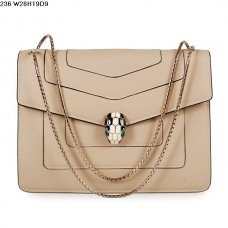 Borsa Bvlgari Serpenti GM in pelle di vitello color albicocca