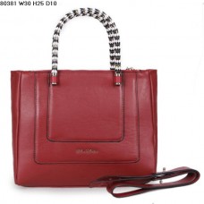 Borsa a mano Bvlgari Serpenti Ferrari in pelle rosso violaceo 80381