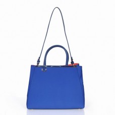 Borsa Fendi 2Jours in tela blu con manico superiore