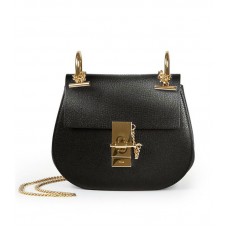 Borsa a tracolla Chloe Drew Nano in pelle nera