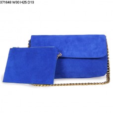 Borsa a tracolla Celine Gourmette in pelle scamosciata blu 371648 Borsa a tracolla Celine Gourmette in pelle scamosciata blu 371648