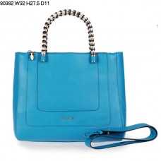Borsa a mano Bvlgari modello Serpenti in pelle di vitello azzurra (codice 80382)