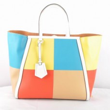 Borsa Fendi 2Jours Multicolor Blue Ferrari in pelle