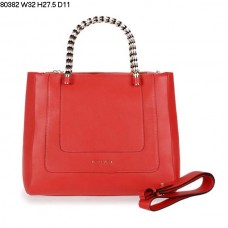 Borsa a mano Bvlgari modello Serpenti in pelle di vitello color rosso anguria 80382