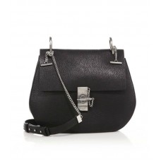 Borsa a tracolla media Chloe Drew in pelle nera