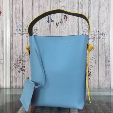 Borsa Celine Twisted Cabas piccola in pelle di vitello blu/marrone