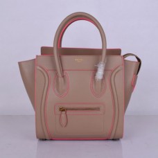 Borsa tote Celine Medium Luggage color albicocca e rosa