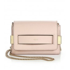 Borsa a mano mini con catena Chloe Elle color cipria