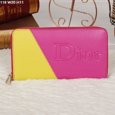 Portafoglio Christian Dior multicolore pesca/giallo con cerniera 118