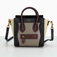 Borsa Celine Small Luggage Tote Grigio Nero Bianco Vino Borsa Celine Small Luggage Tote Grigio Nero Bianco Vino
