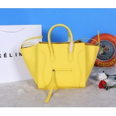Borse Celine Boston in pelle di vacchetta gialla