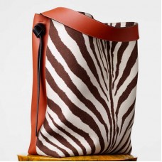 Borsa piccola Celine Twisted Cabas con stampa zebrata