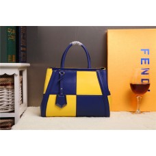 Borsa Fendi 2Jours in pelle di vitello multicolore giallo/blu zaffiro F168
