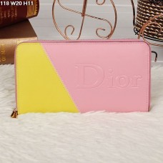 Portafoglio Christian Dior multicolore rosa/giallo con cerniera 118
