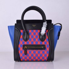 Borsa tote Celine Medium Luggage nera con stampa pied de poule Borsa tote Celine Medium Luggage nera con stampa pied de poule