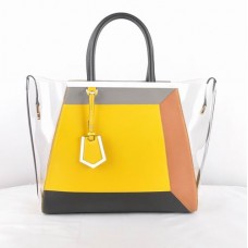 Borsa Fendi 2Jours in PVC trasparente giallo
