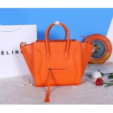 Borse Celine Boston in pelle di vitello arancione quadrata Borse Celine Boston in pelle di vitello arancione quadrata