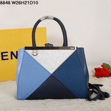 Borsa Fendi 2Jours Multicolor Sapphire Blue Ferrari in pelle 8848