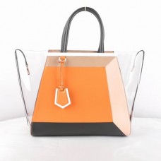 Borsa Fendi 2Jours in PVC trasparente arancione
