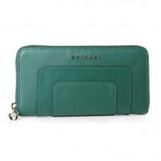Portafoglio Bvlgari Serpenti Original in pelle con cerniera, verde 201301