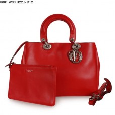 Borsa Dior Diorissimo Jumbo in pelle nappa rossa (finiture argentate) 8002