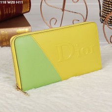 Portafoglio Christian Dior multicolore giallo/verde lime con cerniera 118
