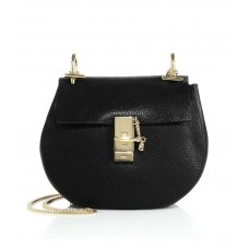 Borsa a tracolla piccola Chloe Drew in pelle nera