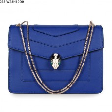 Borsa Bvlgari Serpenti GM in pelle di vitello blu