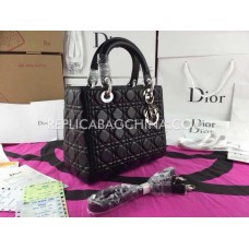 Replica della borsa Dior Lady Tote in pelle nera