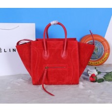 Borse Celine Boston in pelle scamosciata rossa Borse Celine Boston in pelle scamosciata rossa