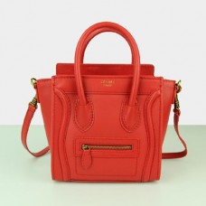 Borsa tote Celine Small Luggage in pelle rossa