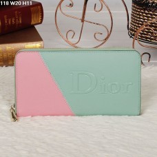 Portafoglio Christian Dior multicolore verde chiaro/rosa chiaro con cerniera 118