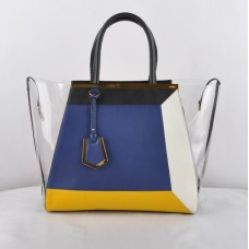 Borsa Fendi 2Jours in PVC trasparente blu