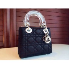 Replica della borsa a mano Dior Lady in pelle nera