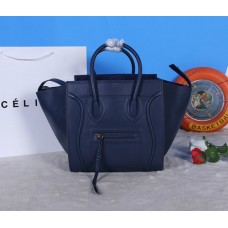 Borsa Celine Boston in pelle di vitello blu navy